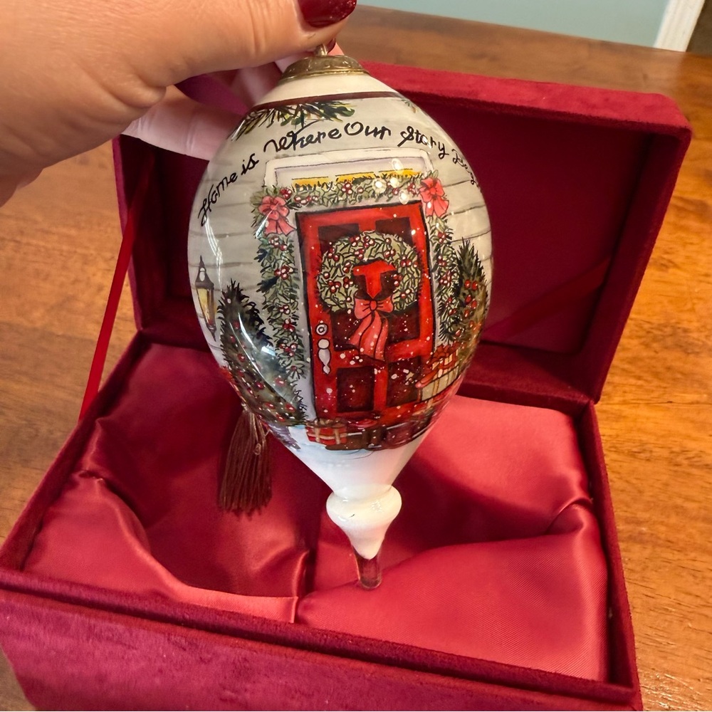 Susan Wright Home is where our story begins ornament with box